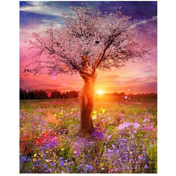 Sunset Woman Tree - DIY Painting By Numbers Kits