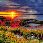 Sunset Flowers - DIY Painting By Numbers Kit