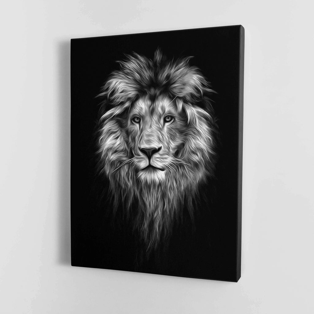 Black and White Lion face