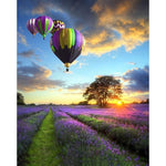 Hot Air Balloon Over a Garden - DIY Painting By Numbers Kits
