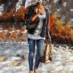 Abstract Woman In Rain - DIY Painting By Numbers Kit