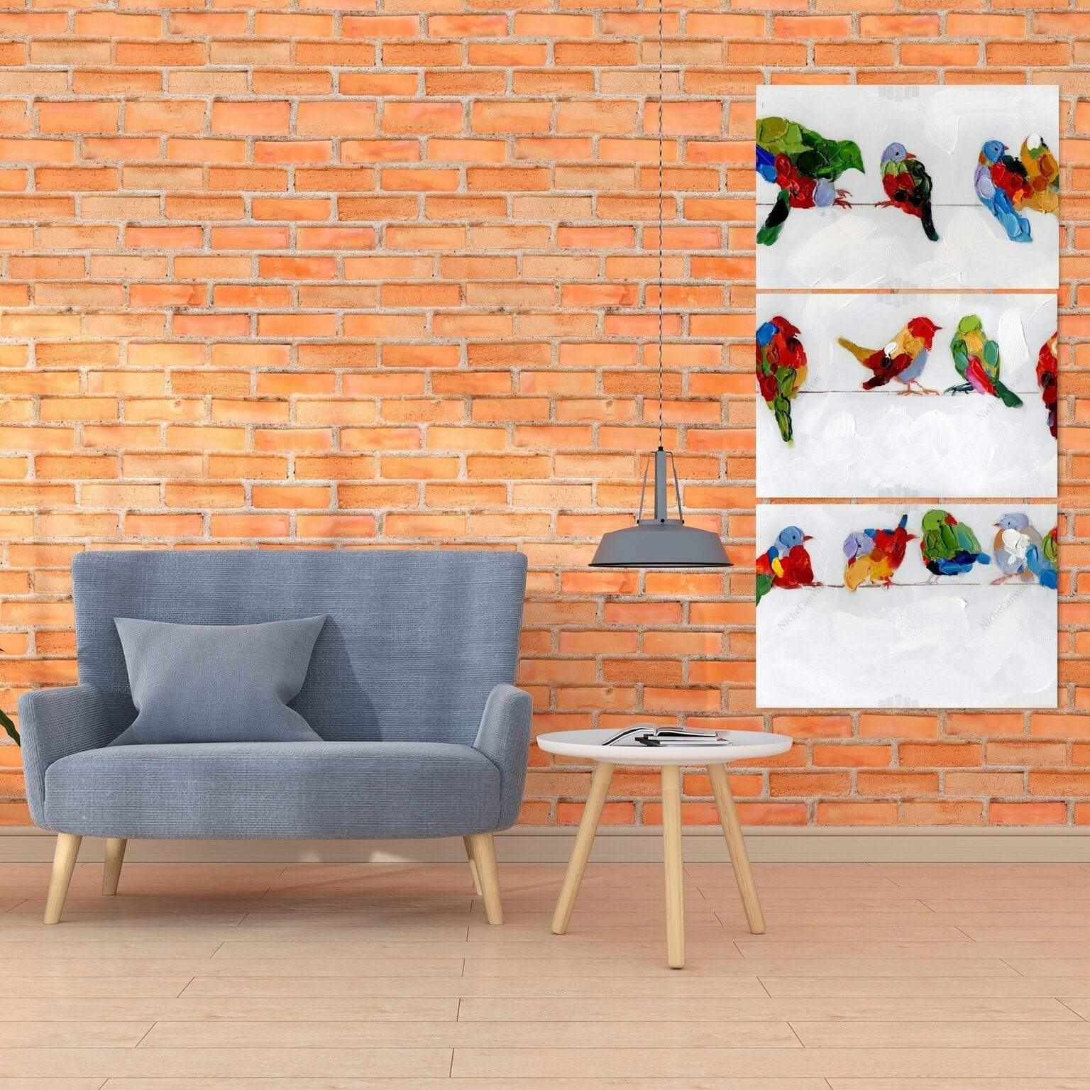 A Lot Of Colorful Birds On A Wire