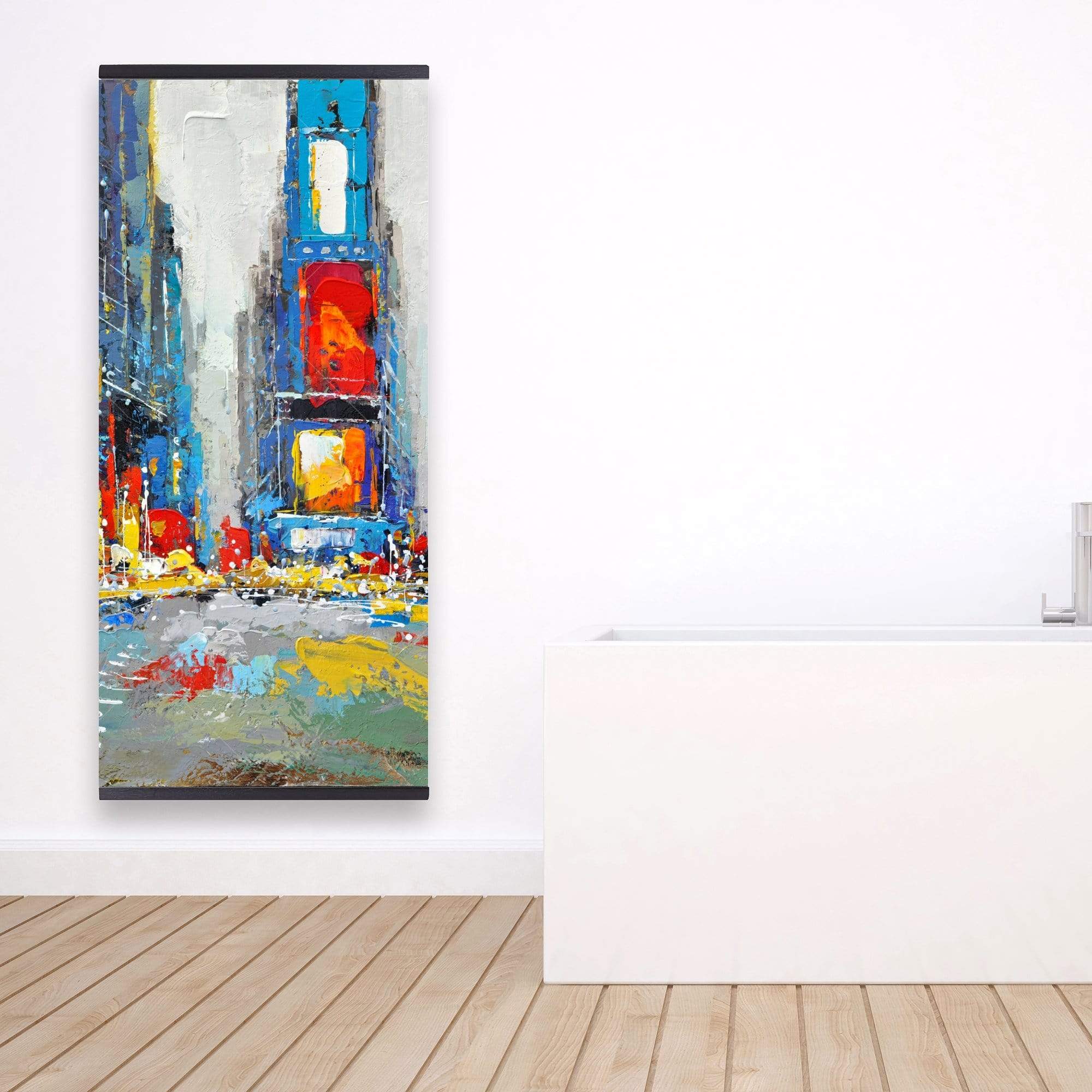 Abstract And Colorful Buildings - Wooden Magnetic Frame