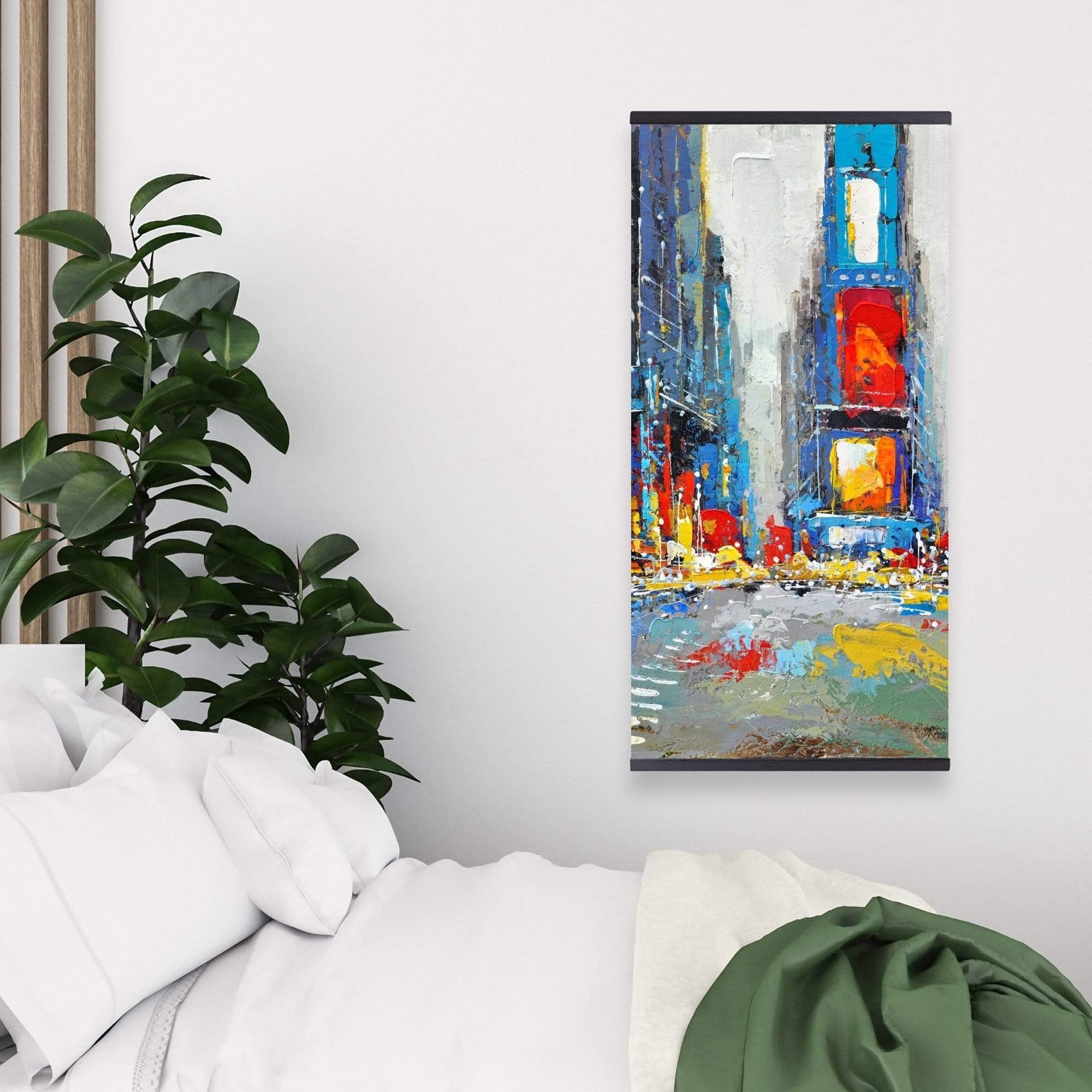 Abstract And Colorful Buildings - Wooden Magnetic Frame
