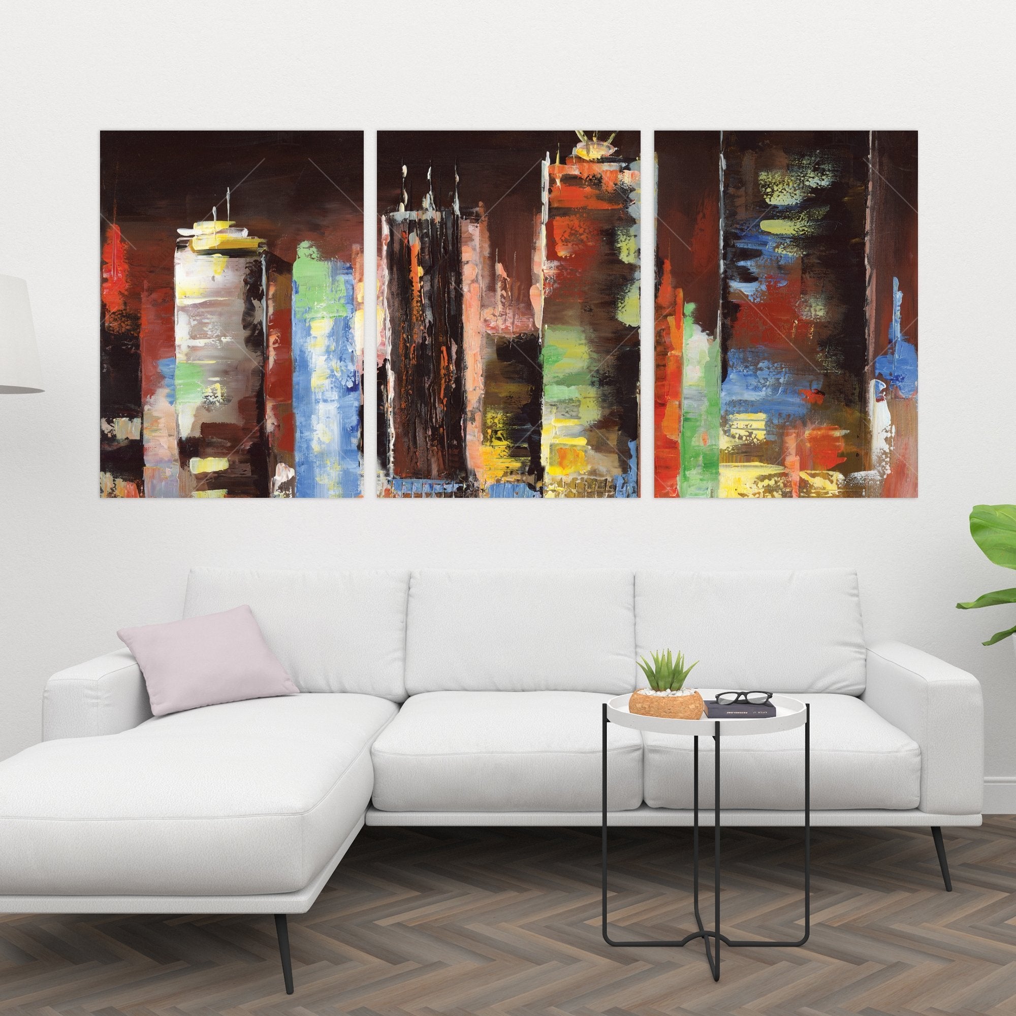 Abstract & Colorful Cityscape By Night