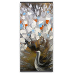 Abstract Color Spotted Peacock - Wooden Magnetic Frame