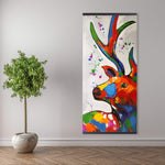 Abstract Colorful Deer With Paint Splash - Wooden Magnetic Frame