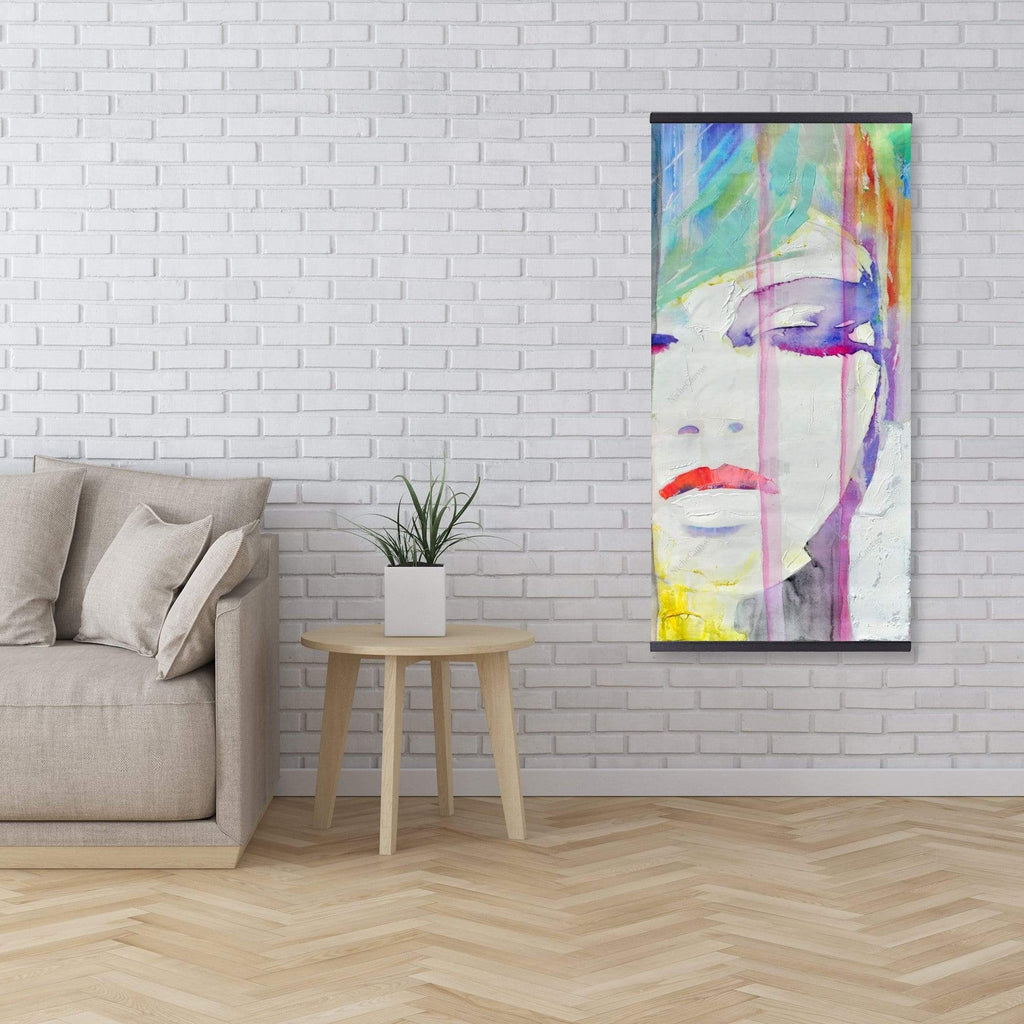 Abstract Colorful Portrait - Wooden Magnetic Frame