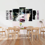 Abstract Colorful Woman Face Made From Dots