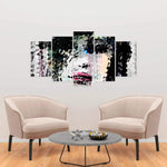 Abstract Colorful Woman Face Made From Dots