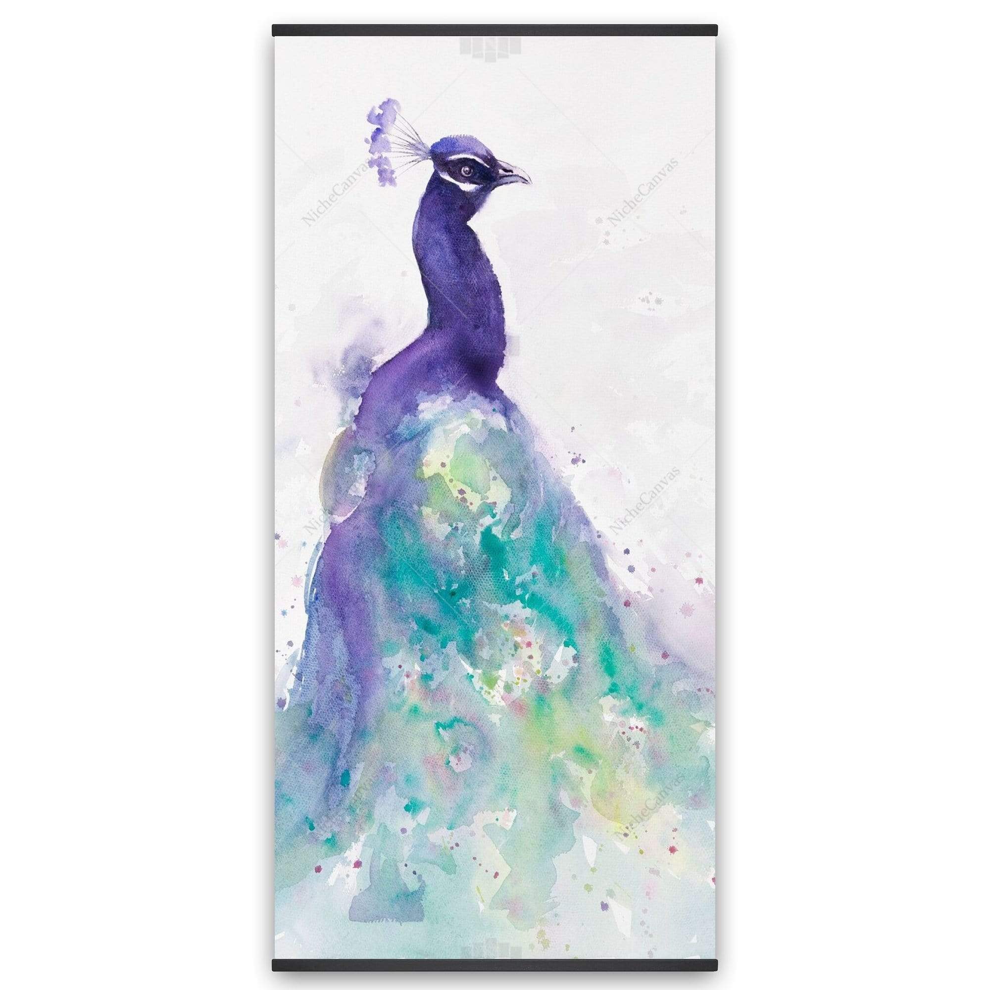 Abstract Peacock In Watercolor - Wooden Magnetic Frame