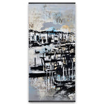 Abstract Port With Typography - Wooden Magnetic Frame