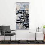 Abstract Port With Typography - Wooden Magnetic Frame