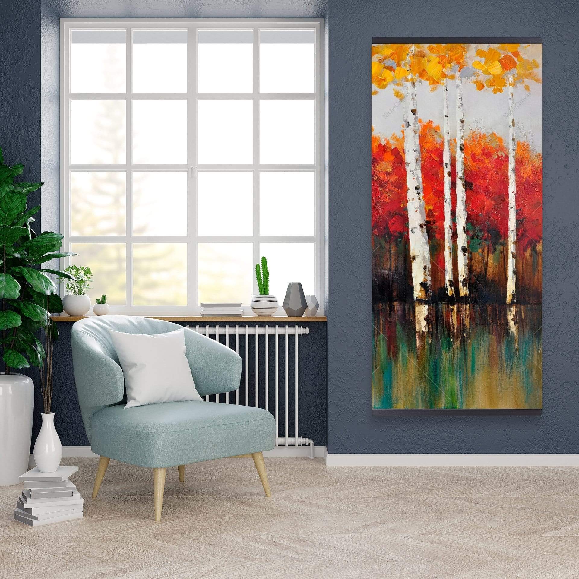 Birches By Fall - Wooden Magnetic Frame