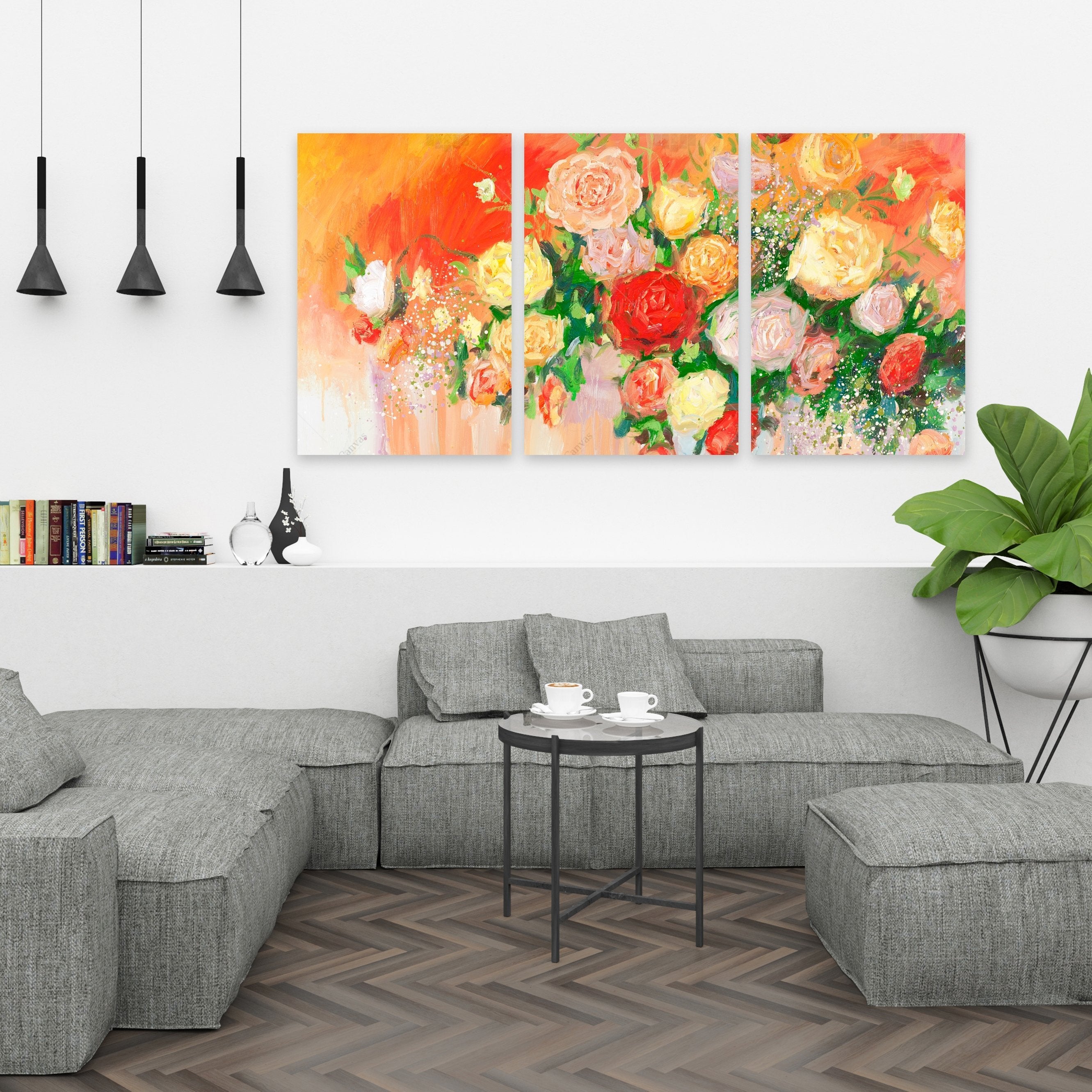 Bouquet Of Multicolor Abstract Flowers