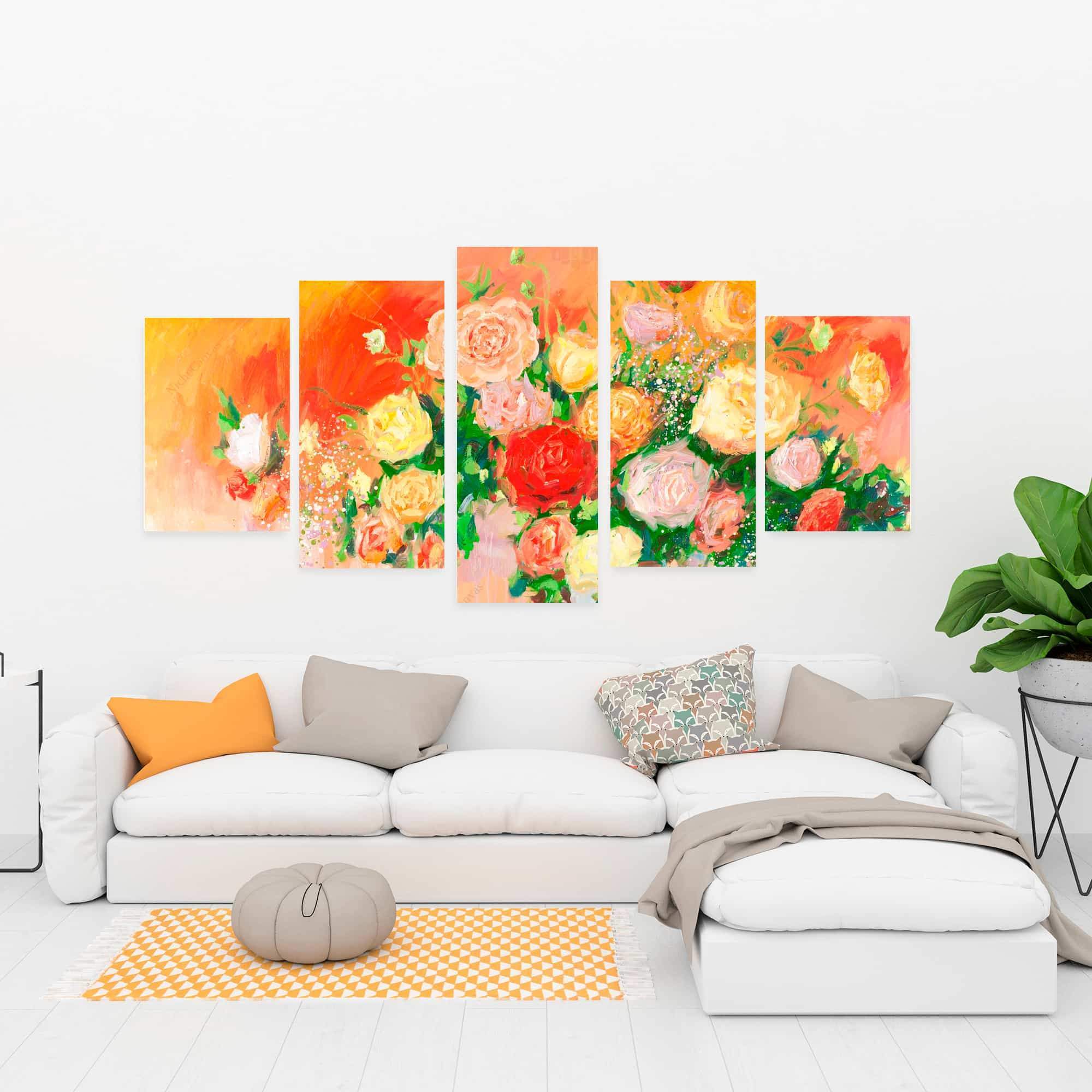 Bouquet Of Multicolor Abstract Flowers