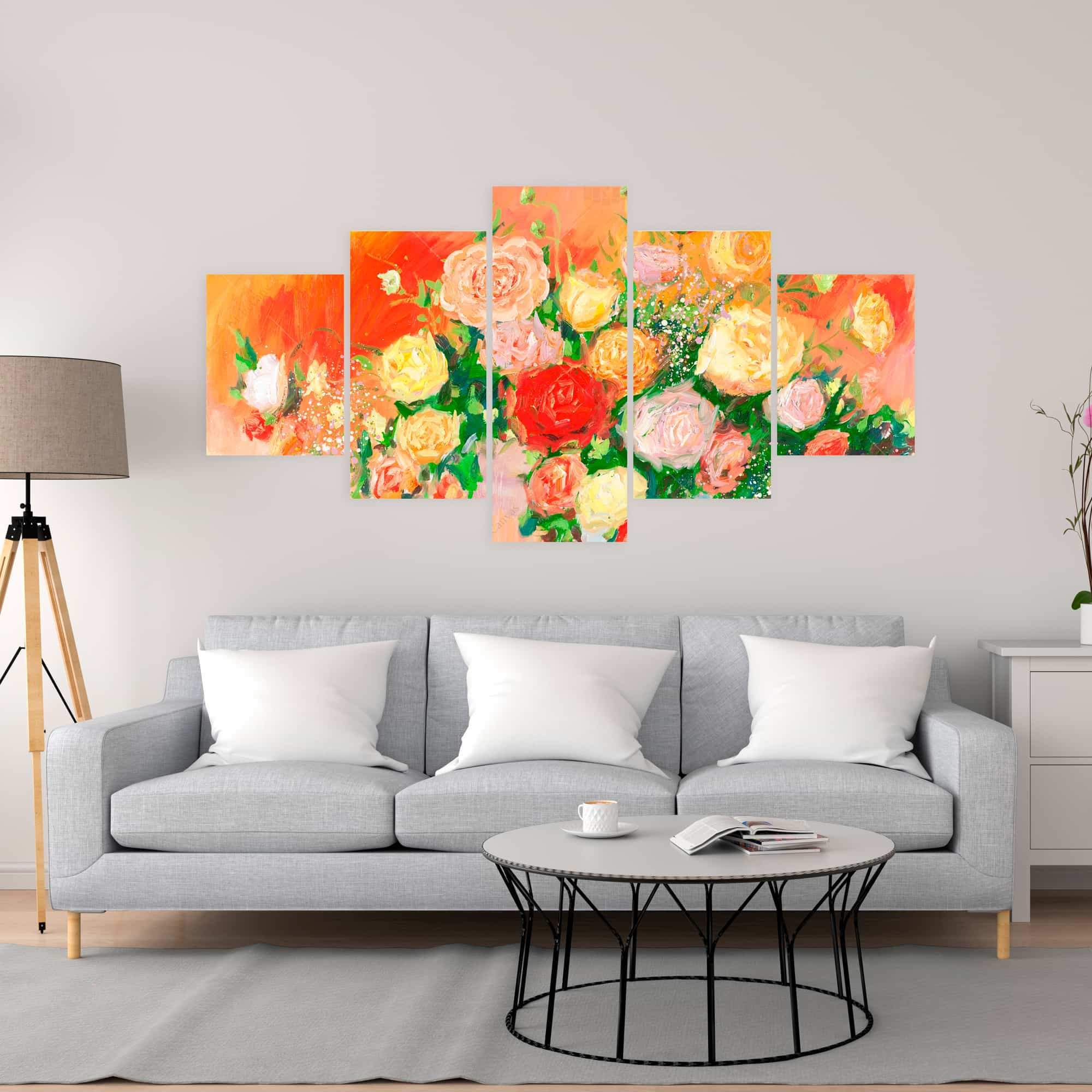 Bouquet Of Multicolor Abstract Flowers