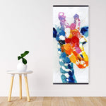 Color Spotted Abstract Giraffe - Wooden Magnetic Frame