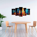 Colorful Abstract Cityscape On A Dark Background