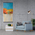 Colorful Abstract Small Flowers - Wooden Magnetic Frame