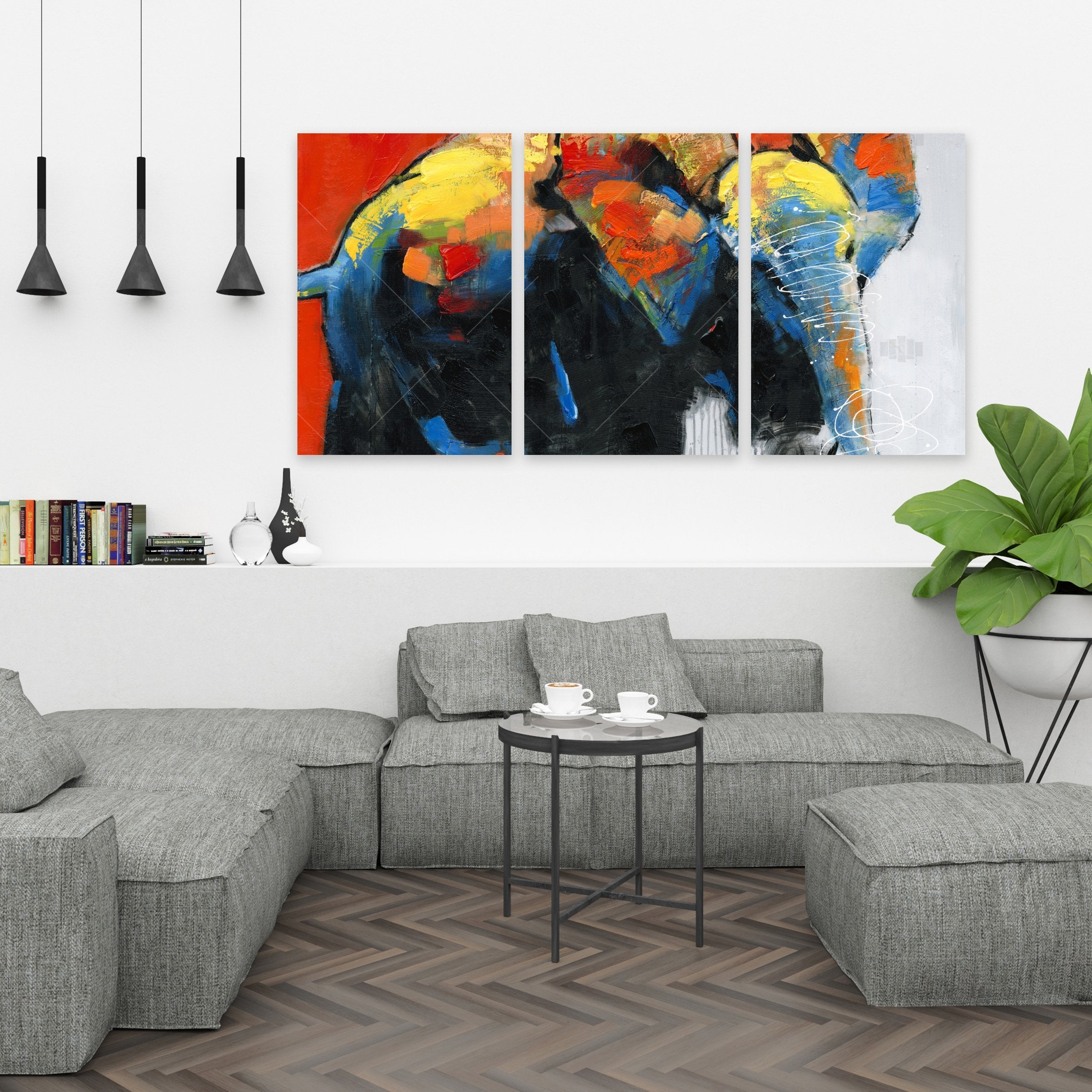 Colorful Abstract Moving Elephant