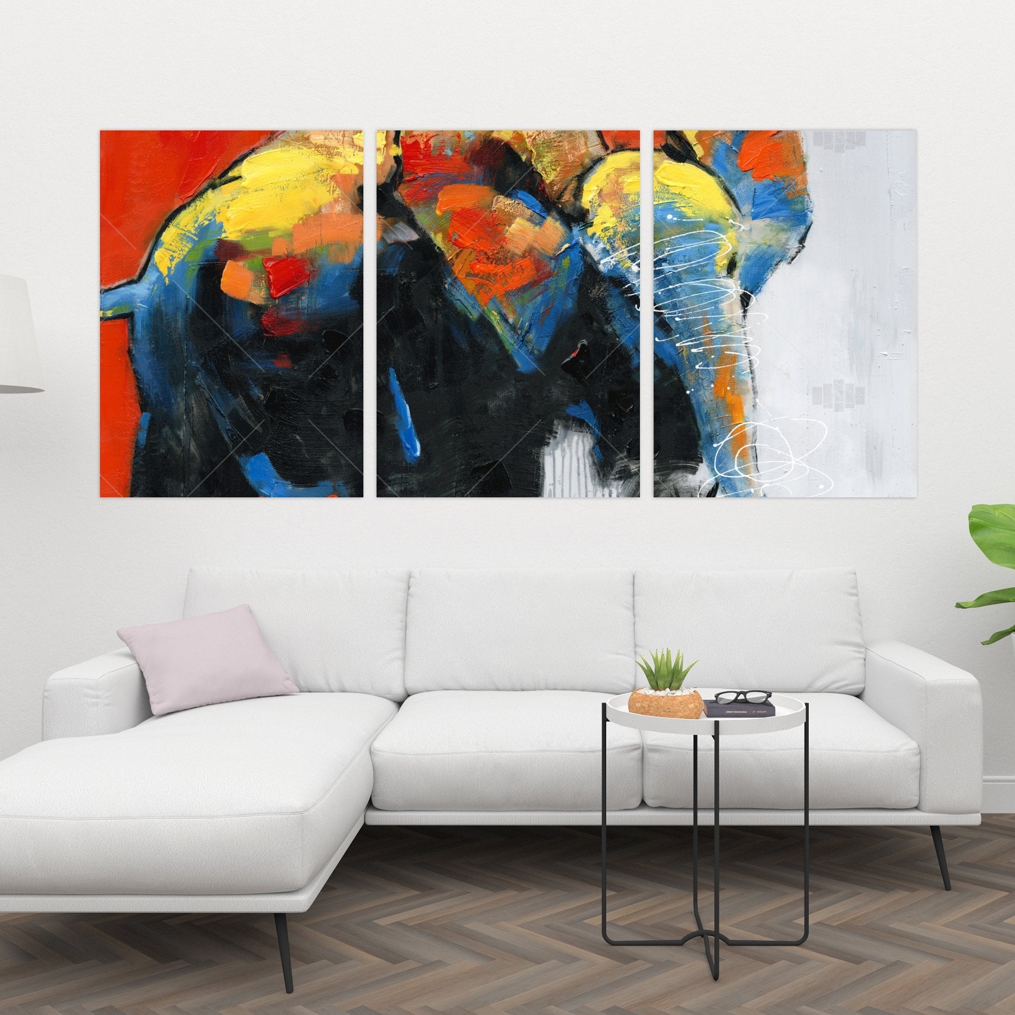 Colorful Abstract Moving Elephant