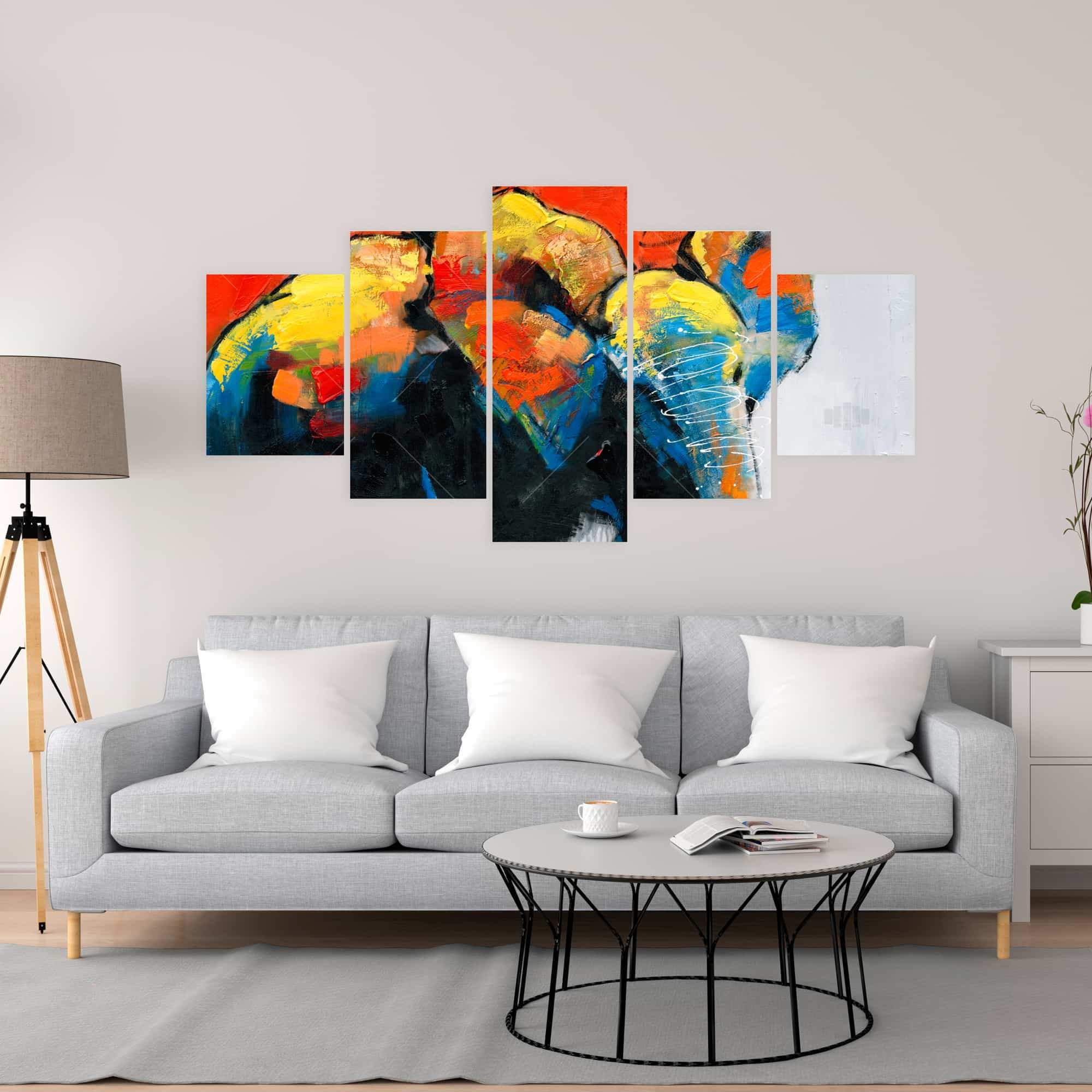 Colorful Abstract Moving Elephant