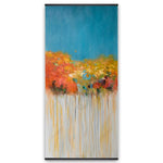 Colorful Abstract Small Flowers - Wooden Magnetic Frame