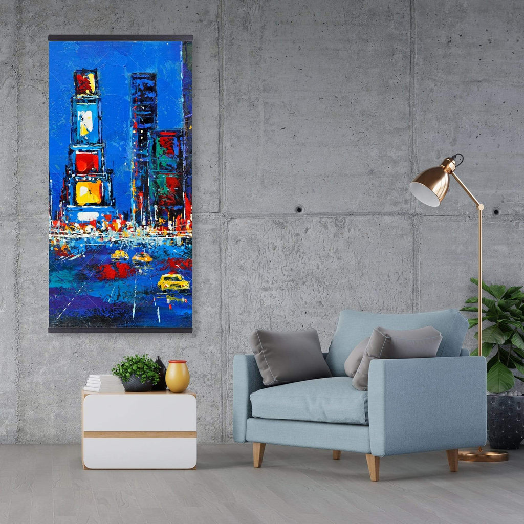 Colorful And Abstract Times Square By Night - Wooden Magnetic Frame
