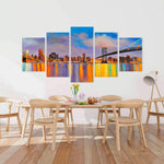 Colorful City With A Bridge By Day