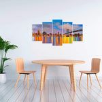 Colorful City With A Bridge By Day