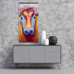 Colorful Country Cow - Wooden Magnetic Frame