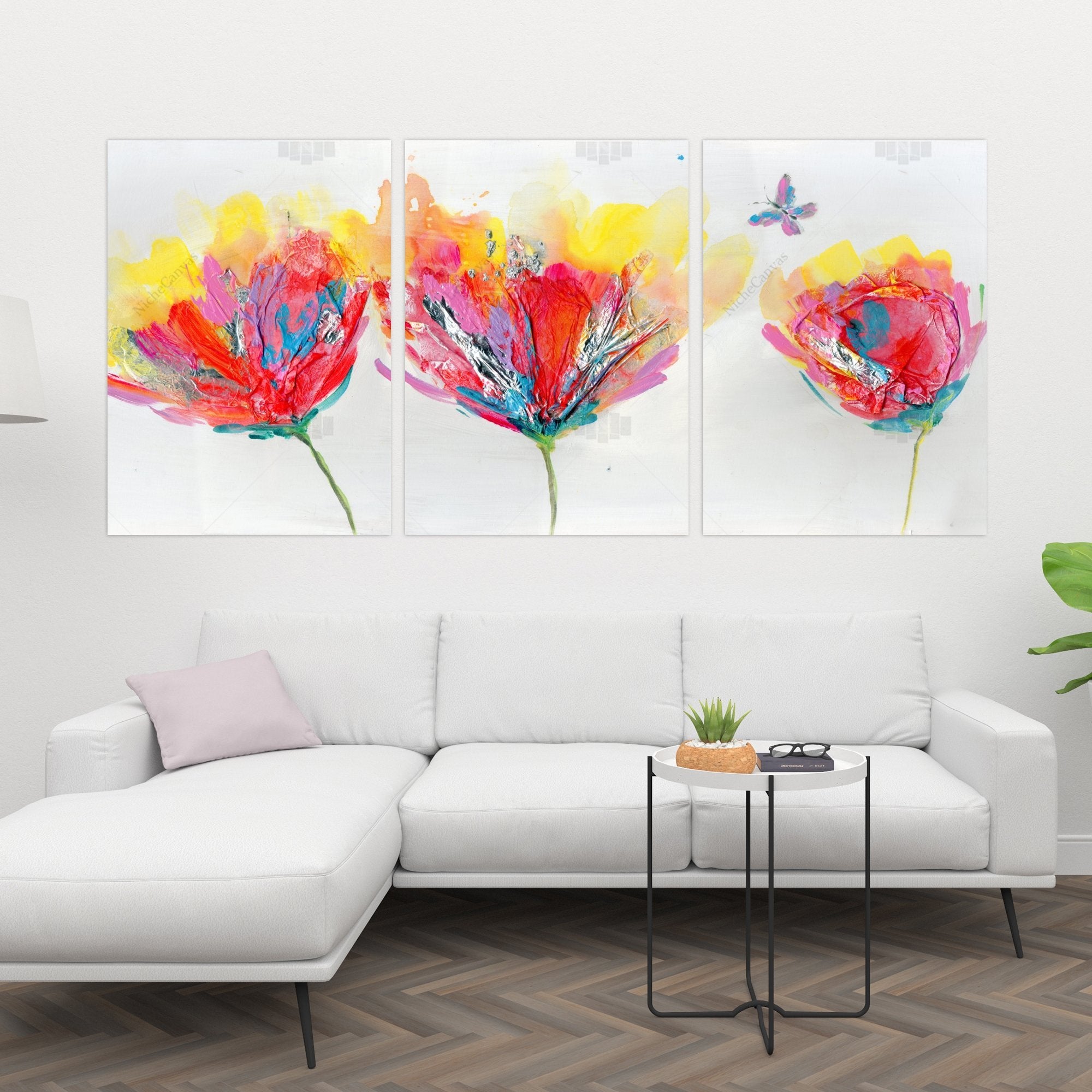 Colorful Flowers With a Butterfly