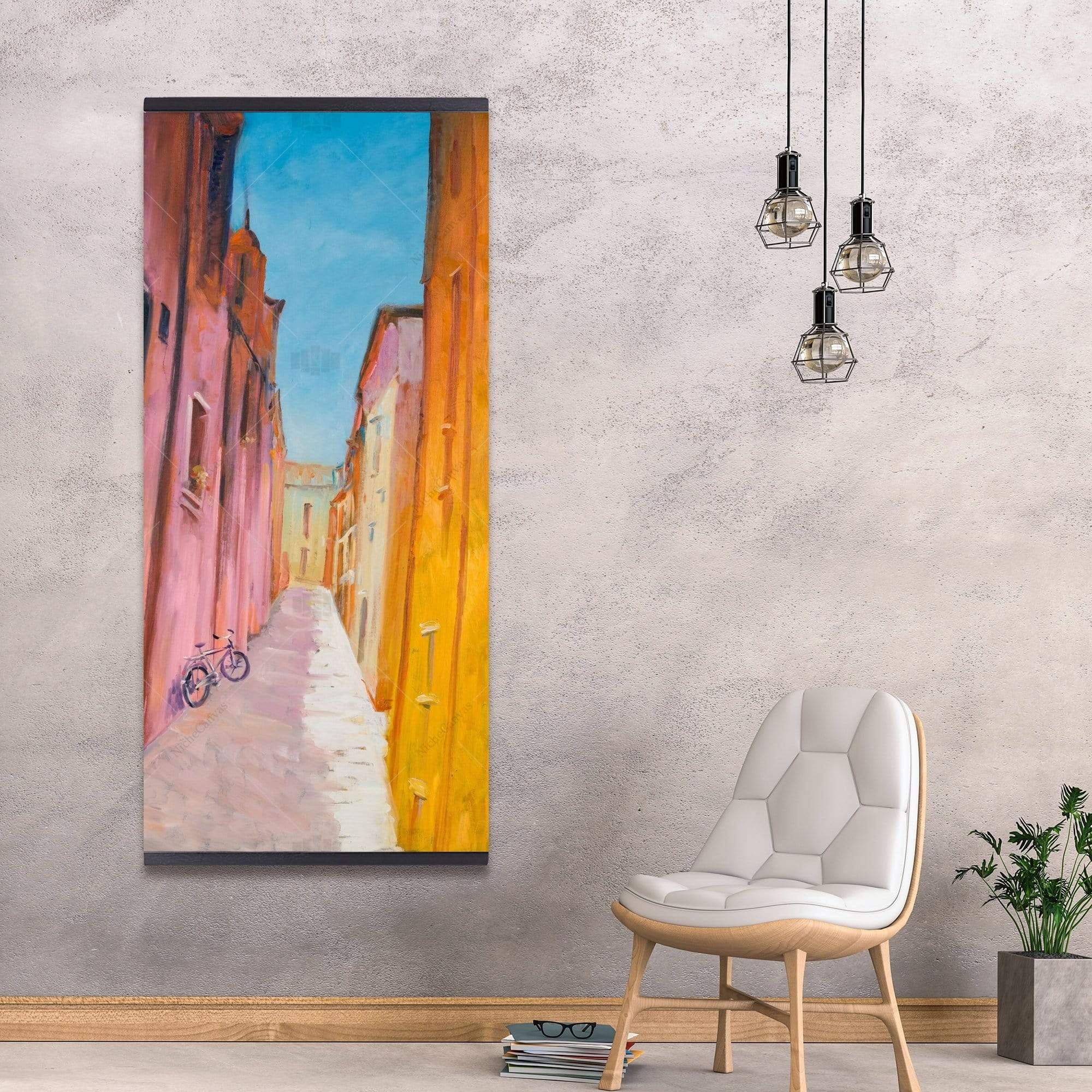 Colorful Houses In The Streets Of Collioure - Wooden Magnetic Frame