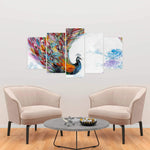 Colorful Peacock With Flowers