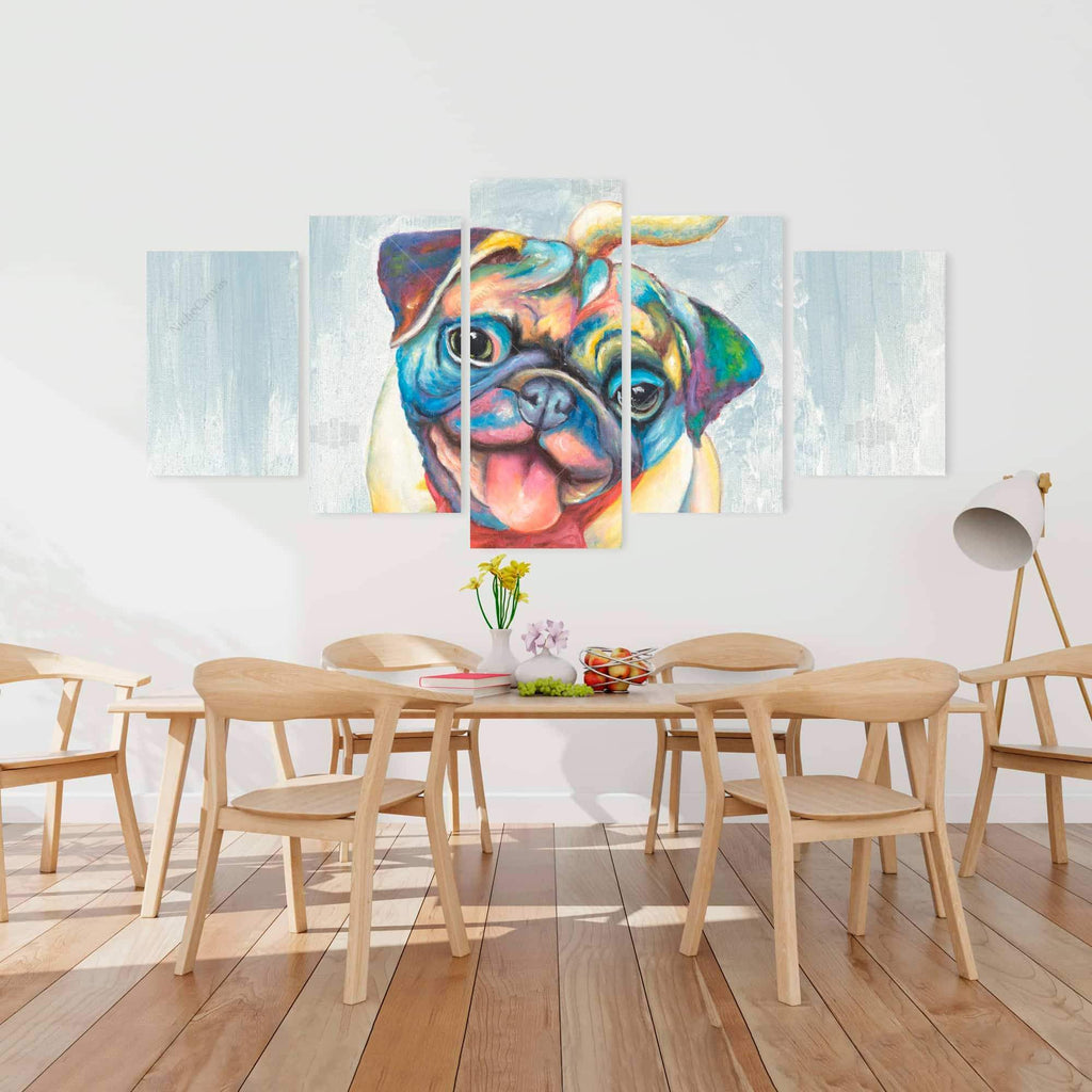 Colorful Smiling Pug