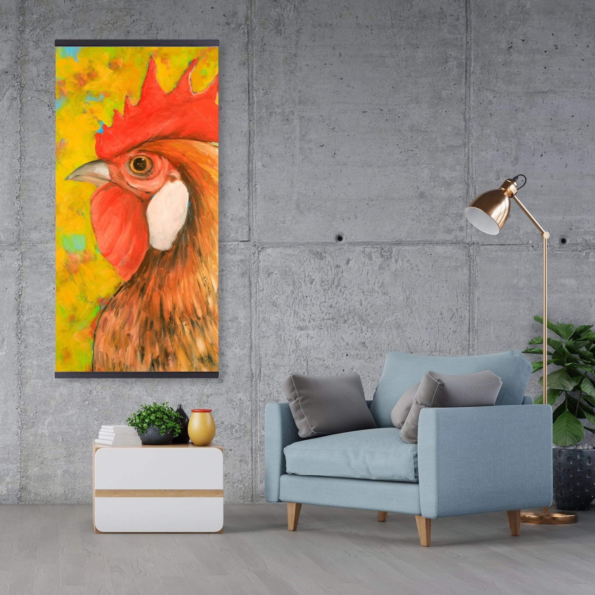 Colorful Chicken - Wooden Magnetic Frame