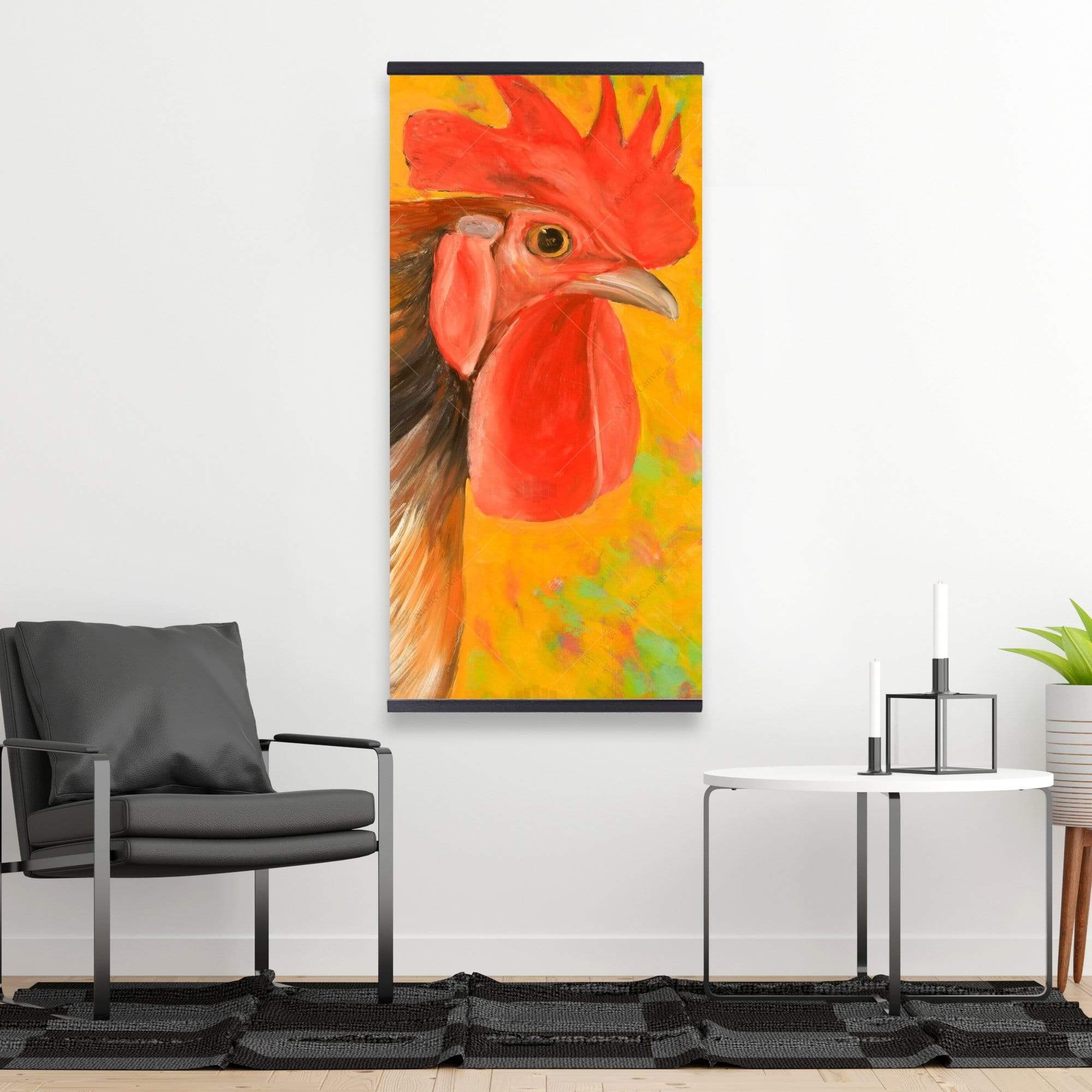Colorful Rooster - Wooden Magnetic Frame