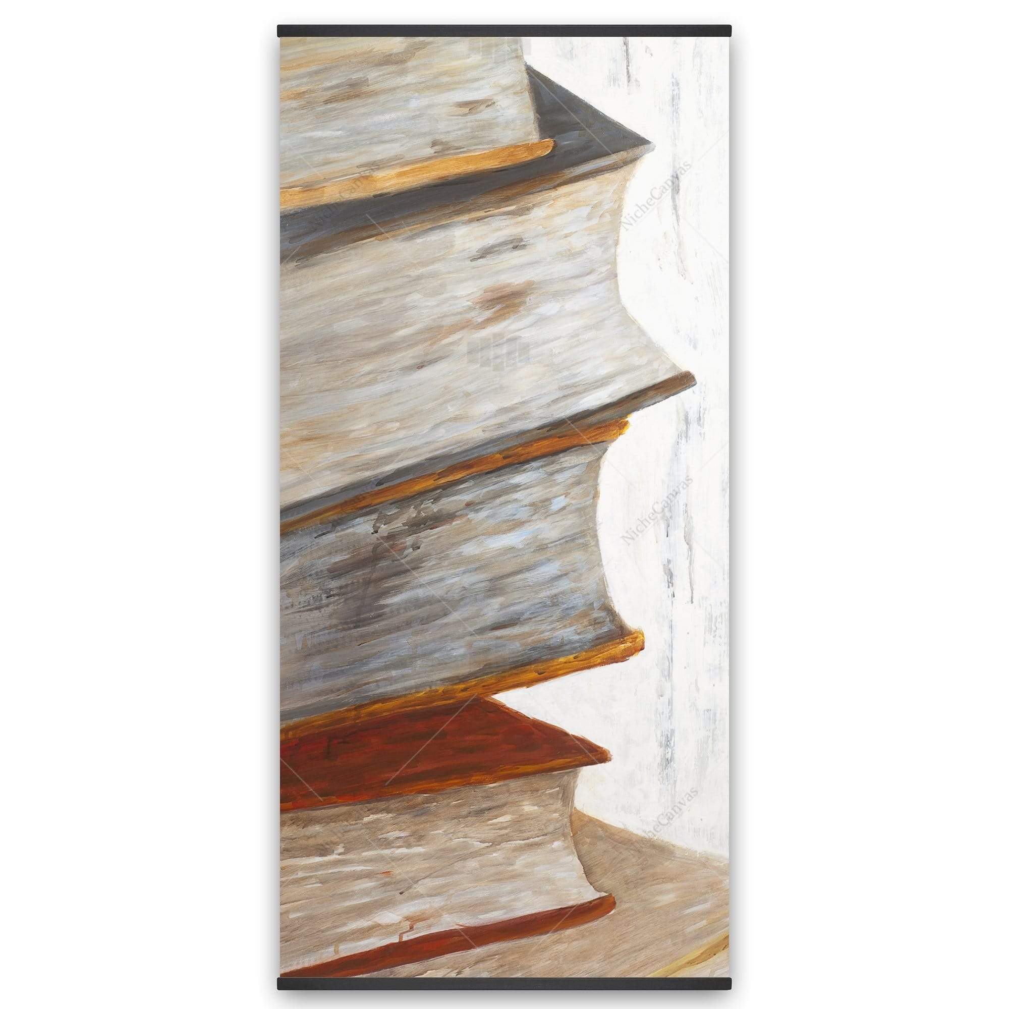 Mountain Of Vintage Books - Wooden Magnetic Frame