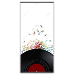 Notes Escaping From A Vinyl Record - Wooden Magnetic Frame