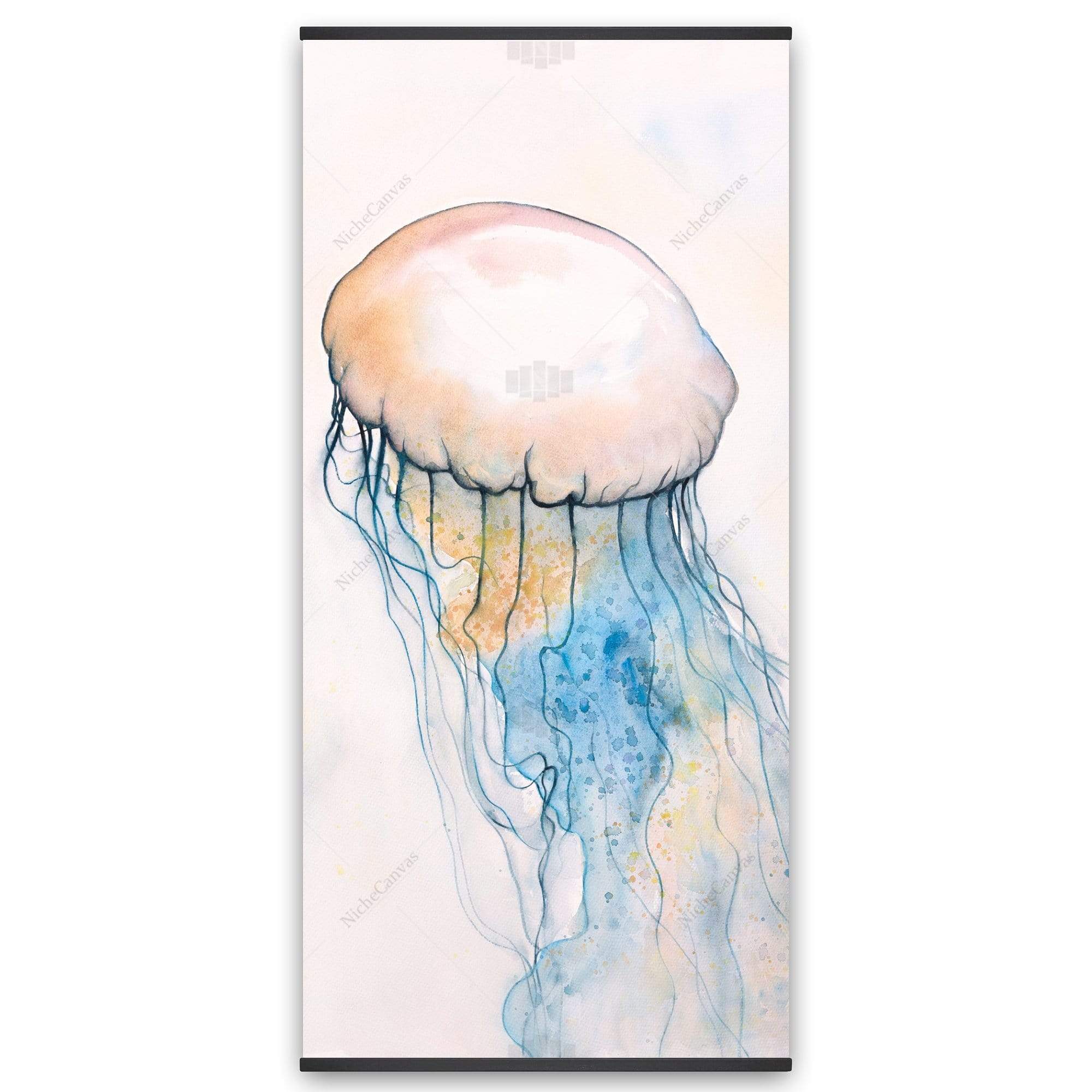 Watercolor Jellyfish - Wooden Magnetic Frame