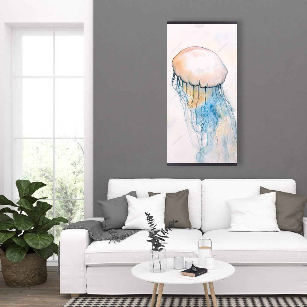 Watercolor Jellyfish - Wooden Magnetic Frame
