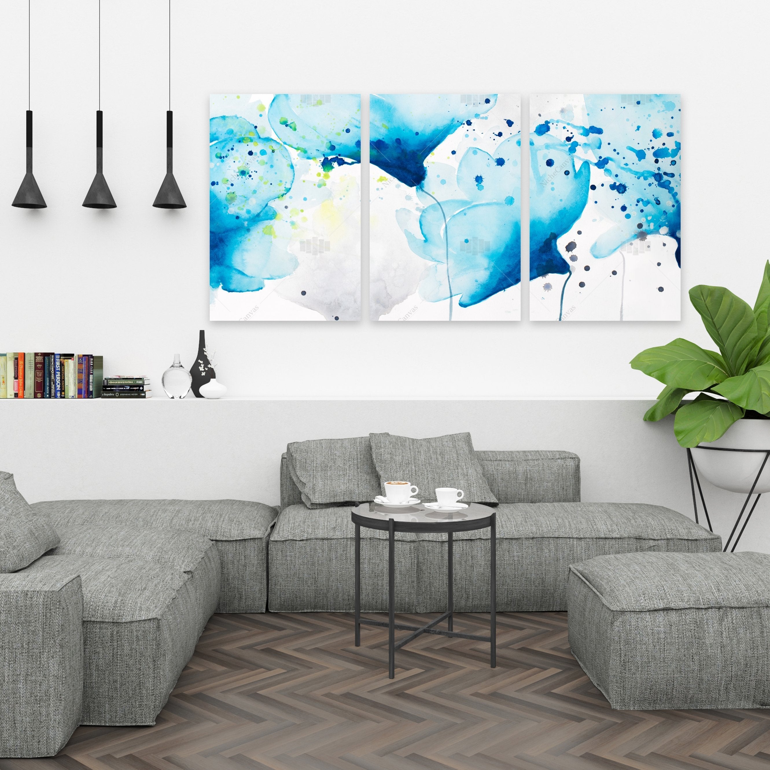 Watercolor Paint Splash Flowers