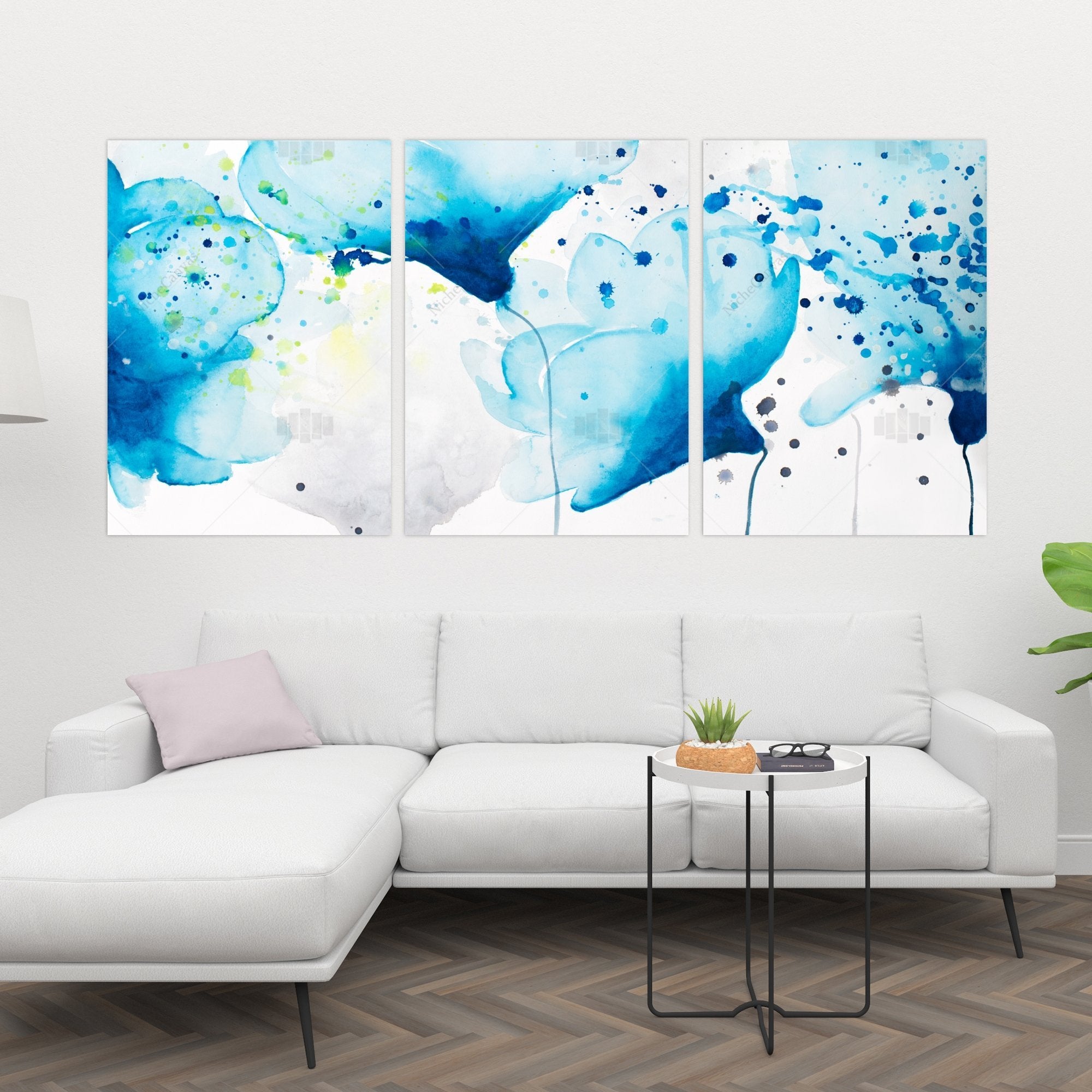 Watercolor Paint Splash Flowers